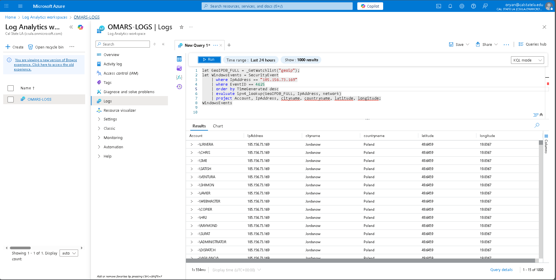 GeoIP-enriched query results